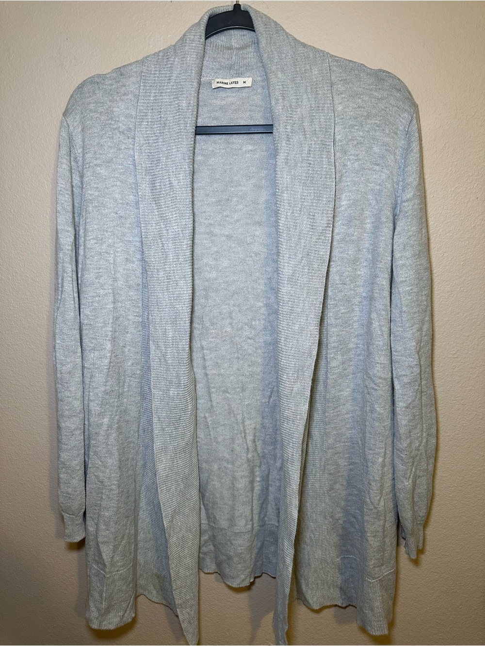 Marine Layer Gray Long Sleeve Open Front Cardigan Sweater